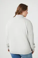 Women's Los Angeles Half-Zip Pullover in Silver, 1X