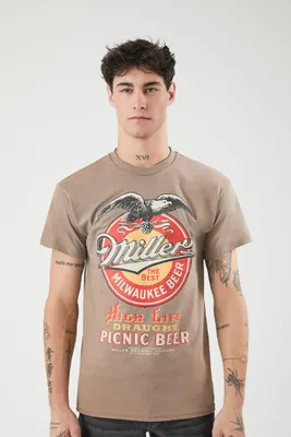 Men Miller Milwaukee Beer Graphic Tee in Brown Small