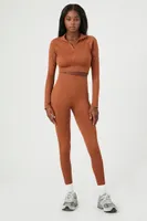 Women's Active Seamless Cropped Jacket in Chestnut Medium