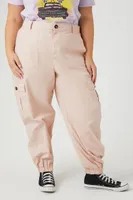 Women's Cotton Cargo Joggers Nude Pink,