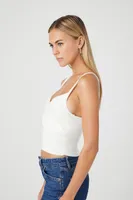 Women's Sweater-Knit Surplice Cami White