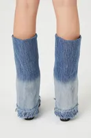 Women's Frayed Denim Overlay Boots , 7