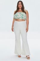 Women's High-Rise Flare Pants in Cream, 0X