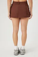 Women's Patch Pocket A-Line Mini Skirt in Chocolate Small