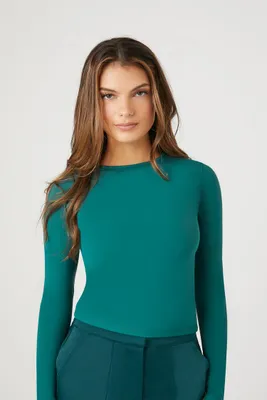 Women's Contour Sculpt Long-Sleeve Top in Emerald, XL