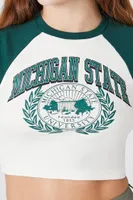 Women's Michigan State Graphic Raglan T-Shirt in Green Large