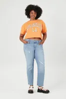 Women's Los Angeles Cropped T-Shirt in Orange, 0X