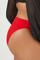 Women's High-Rise Bikini Bottoms in High Risk Red, 3X
