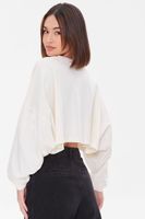 Women's Cropped Long-Sleeve T-Shirt in Cream Large