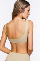 Women's Seamless Butterfly Bralette in Sand/Herbal Green Small