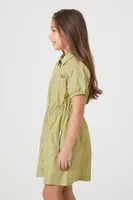 Girls Zip-Up Nylon Dress (Kids) in Turtle Green, 11/12