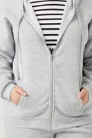 Women's Fleece Zip-Up Hoodie Heather Grey,