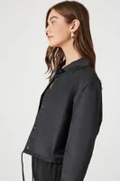 Women's Cropped Coach Jacket in Black Small