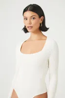 Women's Ribbed Knit Long-Sleeve Bodysuit