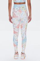 Women's Active Floral Print Leggings in Cream Small