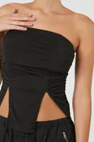 Women's Ruched Drawstring Tube Top