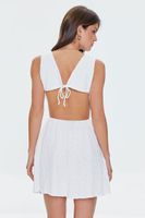 Women's Cutout Lace-Up Mini Dress in Vanilla Medium