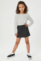 Girls Long-Sleeve Top (Kids) in Heather Grey, 9/10