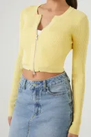 Women's Cropped Zip-Up Sweater