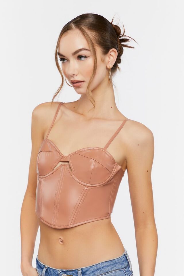 Forever 21 Faux Leather Bustier Bra