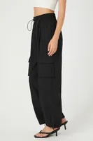 Women's Toggle Cargo Joggers in Black Small