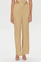 Women's Satin Wide-Leg Pants in Cappuccino Medium