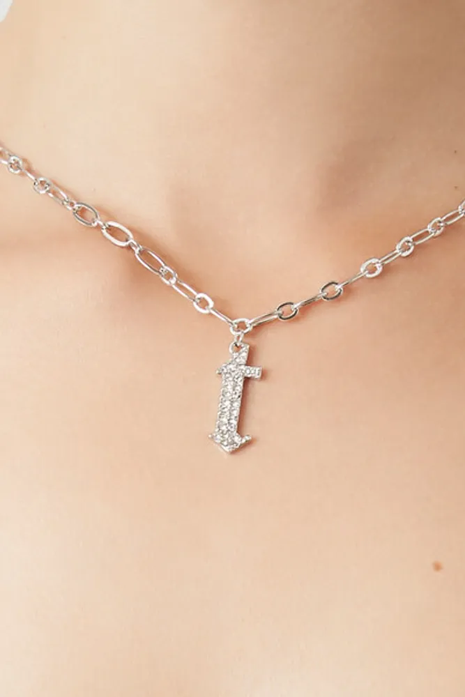 Women's Rhinestone Initial Necklace