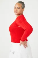 Women's Sweater-Knit Crop Top & Cami Set