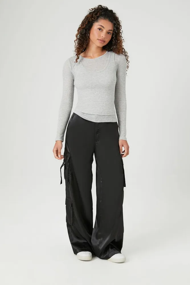 Forever 21 Satin Cargo Pant