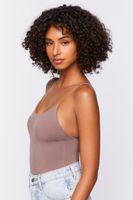 Women's Seamless Cutout Cami Bodysuit in Deep Taupe Medium