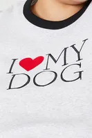 Women's I Heart My Dog Ringer T-Shirt in Heather Grey, 2X