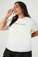 Women's Pronouns Graphic T-Shirt in Cream, 1X