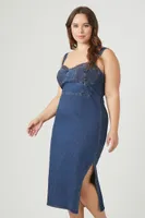 Women's Denim Bodycon Dress Dark Denim,