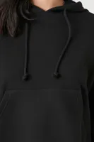 Women's French Terry Drawstring Hoodie in Black Small