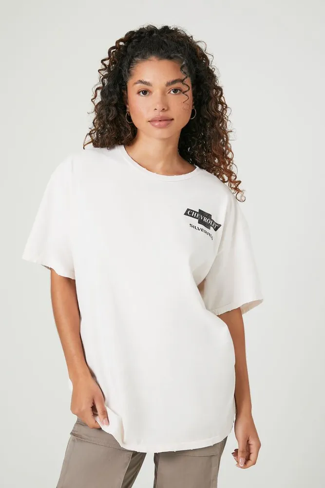 Women's Chevrolet Silverado Graphic T-Shirt in Cream/Black, L/XL