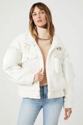 Women's Faux Shearling Puffer Jacket