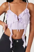 Women's Ruffle-Trim Cropped Cami Lilac