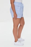 Women's Linen-Blend Striped Shorts Blue/White,