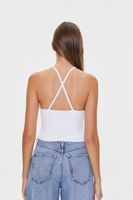 Women's Sweater-Knit Cropped Cami in White Small