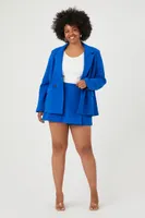 Women's Crinkled Double-Breasted Blazer in Sapphire, 3X