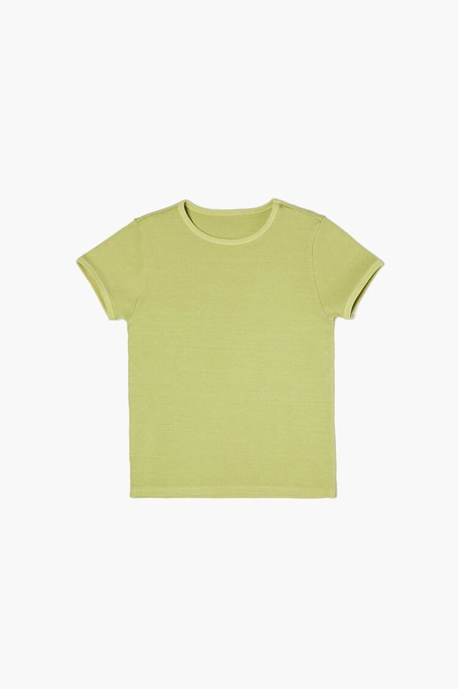 Girls Cotton-Blend Crew T-Shirt (Kids) in Green, 13/14