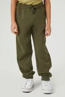 Kids Drawstring Pants (Girls + Boys) in Olive, 9/10