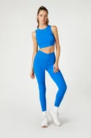 Women's Cutout Ribbed Knit Sports Bra