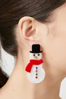 Women's Marble Snowman Drop Earrings in Black/White