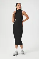 Women's Ribbed Knit Mock Neck Midi Dress