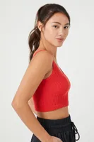 Women's Seamless Longline Bralette in Fiery Red Large