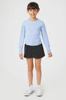 Girls Ribbed Knit Top (Kids) Light Blue,