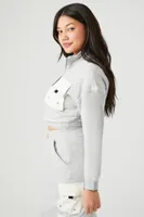 Women's French Terry Colorblock Cropped Jacket