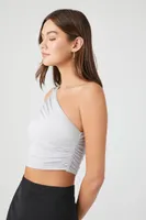 Women's Ruched One-Shoulder Crop Top Light