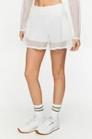 Women's Active Mesh Netted Skort in White Small